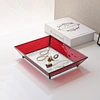 glass jewelry tray red